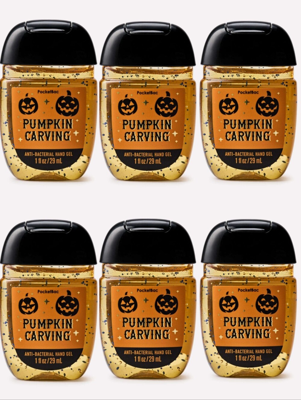Bath & Body Works Pumpkin Carving Hand Gel Pocketbac Set (6 Pack) NEW RARE